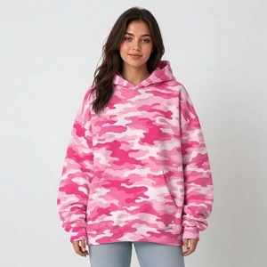 Sudadera con Capucha de Camuflaje Verde al por Mayor, Oversize, de Manga Larga, con Bolsillo Delantero, Top Casual - Product Image 6