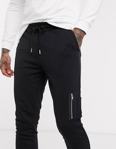Men's Black Sweatpants Elastic Waist Side <b>Zip</b> <b>Pockets</b> Casual <b>Joggers</b> Breathable Knitted Polyester Autumn Wear - Product Image 2