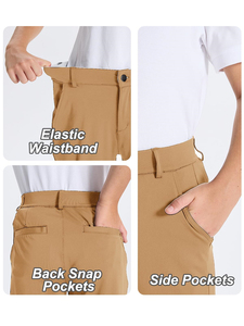 Shorts d'uniforme scolaire extensibles pour enfants, shorts décontractés en sergé hybride à devant plat, shorts de golf pour jeunes garçons - Product Image 4