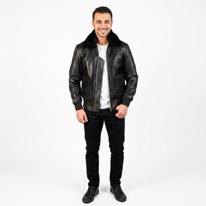 Chaquetas de invierno para hombre personalizadas de alta calidad, impermeables, de cuero con forro de piel de oveja, chaqueta personalizada para hombre. - Product Image 6