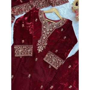 Conjunto de traje bordado elegante para mujer-Hermosa parte superior inferior y Dupatta - Product Image 5