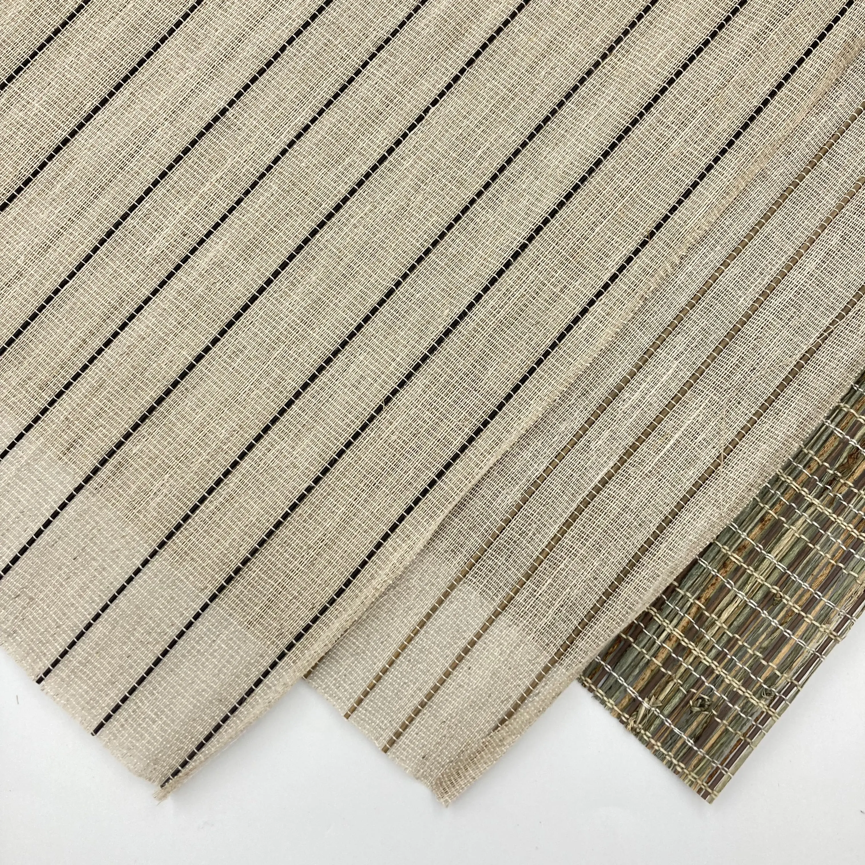 Persiana romana de material de yute con 90% Lino + 10% fibra de bambú