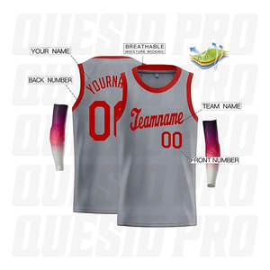 Maillot de basket-ball à séchage rapide en polyester, personnalisé avec nom, numéro et logo d'équipe pour les matchs de compétition - Product Image 6