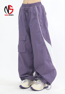 Wholesale Oversized Casual Polyester/Cotton Loose Windbreaker Sweat <b>Pant</b> NURAK Jogging Set Reflective Waterproof Men High - Product Image 4