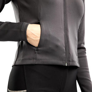 Chaqueta de equitación para mujer, corte ajustado, con cremallera, capucha, elástica, transpirable, para deportes al aire libre - Product Image 3