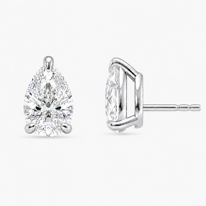 14K Yellow Gold Pear <b>Stud</b> <b>Earrings</b> with Lab Grown Diamond VS-VVS Clarity-Wedding Anniversary & Gift Jewelry - Product Image 4