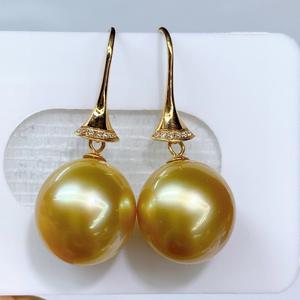 Pendientes de Perlas Negras Naturales con Hebilla de Plata de Ley S925 y Oro K, Lujosos y Delicados, No se Destiñen Fácilmente, 11-10 mm - Product Image 1