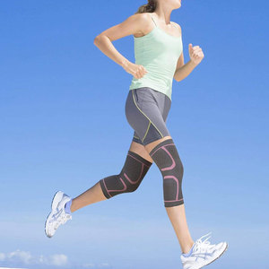 Genouillère de soutien en Spandex et Nylon, protection professionnelle, épaisse, noire et rouge, pour entraînement sportif, manchon de compression unisexe, extensible à enfiler - Product Image 5