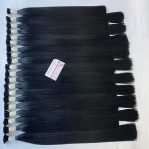ผมต่อผมตรงกระดูกมันเงางามสุดๆสีดำ100% ผมเวียดนามดิบยังไม่ผ่านกระบวนการ - Product Image 4