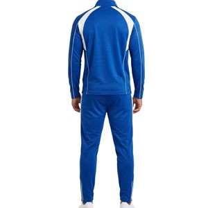 Ensemble de survêtement décontracté deux pièces en mélange de coton à empiècements contrastants, coupe ajustée, respirant, pour l'entraînement sportif - Product Image 2