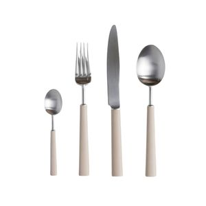 Juego de Cubiertos Modernos de Acero Inoxidable Mate, Cubertería Minimalista con Mangos de Plástico de Color Sólido, Vajilla para Mesa de Cocina - Product Image 1