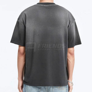 Camiseta Estilosa con Efecto Desgastado, 100% Algodón Tejido, Diseño de Color Desvanecido, Ligera, Perfecta para Usar en Verano, Atuendos Casuales, Uso Diario - Product Image 2