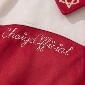 เสื้อแจ็คเก็ตวาร์ซิตี้ปักลาย ChoigOfficial สีดำขาว กระเป๋ารูปหัวใจ ปกคอพับได้ สไตล์ลำลอง ใส่ได้ทั้งชายและหญิง ทรงปกติสำหรับฤดูใบไม้ร่วง - Product Image 4