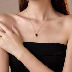 Pendentif grenat pour femme, argent sterling 925 plaqué or 14 carats, pierre de naissance de janvier, étoile céleste, perle, bijou cadeau - Product Image 6