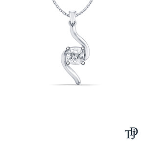 Colgante de oro de 14K con diamante solitario redondo cultivado en laboratorio, clásico con engaste de cuatro puntas y báculo en V, fabricante mayorista y minorista OEM - Product Image 6