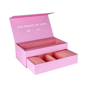 Caja de Embalaje de Cartón Rígido Plegable Magnética Rosa Ecológica de Lujo Personalizada con Doble Cajón Abatible y Recubrimiento UV - Product Image 6