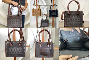 Haute qualité botte point daim cuir Mini sacs fourre-tout sac à main de luxe en cuir véritable élégant sac à bandoulière pour les femmes à la mode - Product Image 3