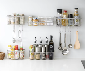 Moderno Estante de Especias de Acero Inoxidable de un Solo Nivel para Montar en la Pared, Organizador de Cocina para Frascos de Condimentos y Almacenamiento de Utensilios de Cocina - Product Image 3