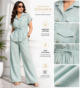 Premium Women <b>Linen</b>/Cotton Bohemian Plaid Cargo <b>Set</b> Mandarin Collar <b>Shirt</b> Pleated <b>Shorts</b> <b>Set</b> Timeless Comfort Casual Two Piece - Product Image 4