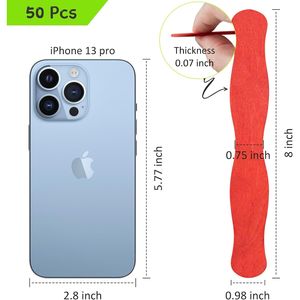 50 Palitos de Madera Ondulados de 8 Pulgadas de Colores, Palitos Arcoíris para Manualidades, Asas para Abanicos, Palitos Grandes para Helados, Suministros para Manualidades - Product Image 3