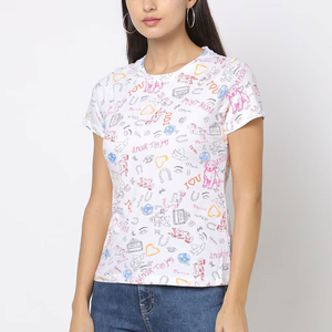เสื้อยืดผู้หญิงผ้าฝ้ายน้ำหนักเบา สวมใส่สบาย ดีไซน์เรียบง่าย ผ้าสัมผัสนุ่ม สวมใส่สบายตลอดวัน - Product Image 3