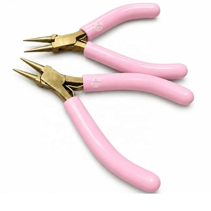 Pince à bec rond en or avec poignées lavande - Product Image 1