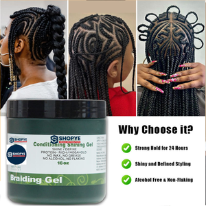 Gel Coiffant Professionnel 16oz à Tenue Forte pour Tresses, Gel Capillaire Conditionnant et Brillant à Longue Durée pour le Contrôle des Bords - Product Image 5