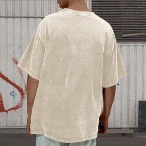 Camiseta de forro polar para hombre, oversize, de corte holgado, hombros caídos, manga corta, informal, de algodón, estilo streetwear, top oversize para hombre. - Product Image 2