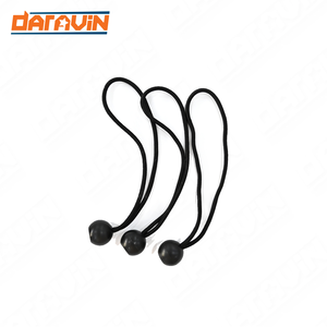 Cordon élastique noir en caoutchouc avec boule en plastique, portable, pour extérieur, type bungee cord - Product Image 1