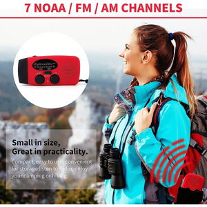 1000mAh Power Bank Charger Emergency Solar Hand Crank <b>Radio</b> with Flash Light <b>Portable</b> Weather Station - Product Image 5