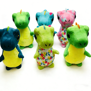 Peluche de dinosaure personnalisée, petite et trapue, aux yeux ronds et brillants géants, bicolore. - Product Image 3