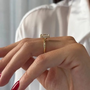 Elegant Design Lab Grown 3 CT Cushion Cut <b>Diamond</b> <b>Ring</b> in 14k Yellow Gold Women's Wedding Engagement <b>Ring</b> IGI Certified - Product Image 5