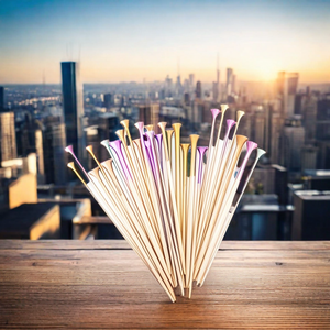 Agujas de tejer rectas superiores de madera pintada de diseño personalizado al por mayor Etiqueta Privada embalaje Individual costura amigable con OEM - Product Image 1