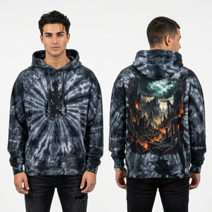 Sudadera con Capucha Personalizada con Diseño de Calavera Flameante para Hombre, Estampado Gráfico Naranja Quemado, Estilo Urbano, Talla Grande, Felpa de Algodón Grueso - Product Image 6