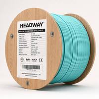 Kabel Serat Optik Multimode HEADWAY Indoor 36 Core OM4 dengan Selubung PVC Bersertifikasi ROHS untuk Kabel Jaringan Pusat Data