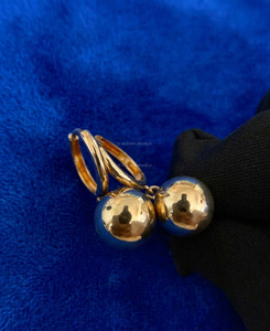 Luxury 14K Gold Ball <b>Drop</b> Hoop Earrings Minimalist Dangle Hoops Elegant Everyday Fine Jewelry Lightweight Statement Gift for Her - Product Image 3