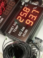 Pantalla LED Industrial de Temperatura y Humedad para Centro de Datos - Modbus RS485/RJ45/TCP - Software SCADA Gratuito |   AT-THMT-S OEM Disponible