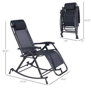 Sedia a dondolo Zen da esterno a gravità Zero con poggiatesta e supporto per telefono per mobili da giardino - Product Image 3