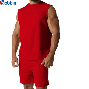 BOBBIN INDUSTRIES Best Manufacturer Hot Custom Men's Summer Casual Sleeveless Cotton Solid Color Plus Size Men's Tank Tops Sets - Product Image 2