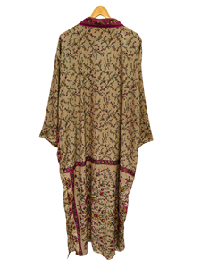 Robe longue kimono en soie Bridel, patchwork, pour couvrir le bikini, vêtement de nuit, kimono en sari indien vintage recyclé fait main - Product Image 4