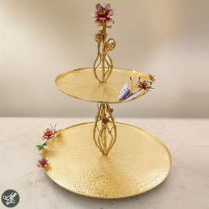 Nouvelle arrivée : Présentoir à gâteaux en bambou à deux niveaux, multi-étages, réutilisable, pour la décoration de la maison, les mariages et les fêtes. - Product Image 5