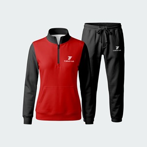 Nuevas llegadas: Chándal de mujer con logo personalizado, cremallera de cuarto, tecnología de detección de agujas y fusión sin costuras, transpirable y ligero, estilo urbano. - Product Image 2