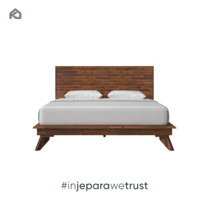 Premium Natural Teak Wood <b>Queen</b> Platform <b>Bed</b> Strong Wooden <b>Bed</b> Frame for Modern Bedroom Furniture Hotel Use - Product Image 3