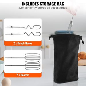 Frullatore Elettrico Portatile Senza Fili da 100W con Turbo Boost, Velocità Variabile Continua, Fruste e Ganci per Impastare, con Vano Portaoggetti - Product Image 4