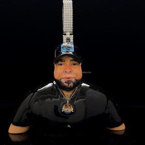 Hiphop Diamant Moissanite 3D Visage Personnalisable Plaqué Or 925 Pendentif En Argent Sterling avec Émail Iced Out Charms - Product Image 1