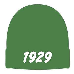 Bonnet vert émeraude Iota Phi Lambda Sorority avec lettres grecques, année de fondation 1929, bonnet tricoté d'hiver pour femme, couvre-chef chaud - Product Image 1