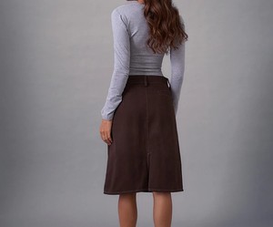 Women's High Waist Satin A-Line <b>Mini</b> <b>Skirt</b> Solid Color Breathable <b>Ruffles</b> with Pocket All Seasons Wear - Product Image 3