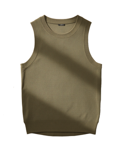 Débardeur d'été décontracté en coton texturé gaufré de qualité supérieure pour hommes - Product Image 1