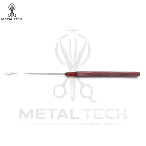Dark Red Knurled Grip Steel Hair Extension Loop <b>Threader</b> Latch Hook <b>Needle</b> Tool Set For Micro Ring Links Installation - Product Image 4