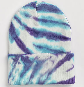 Bonnet tricoté en acrylique pour adulte 2026, style pêcheur, chaud, avec revers, broderie 3D et motif tie-dye sportif pour adultes - Product Image 2